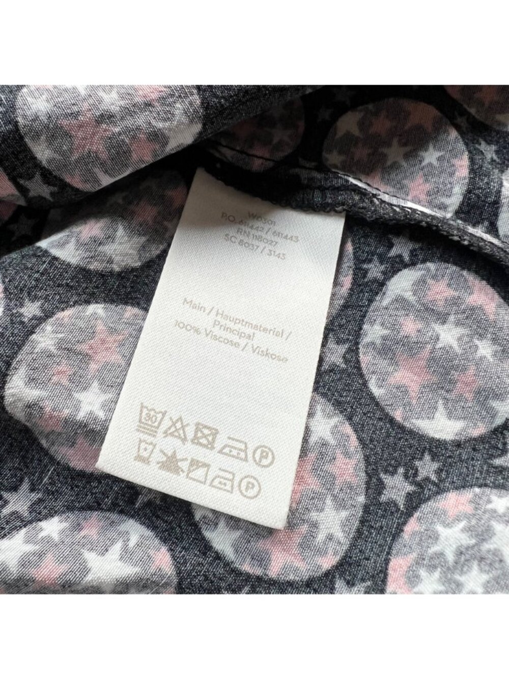 Boden Size 8R Black Pink White Star Polka Dot Ottilie Split Neck A-Line Dress - Picture 5 of 16